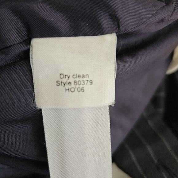 J. Crew City Fit Pinstripe Dress Pants Wool 33" inseam -Navy Blue -sz 8-EUC - Picture 5 of 9